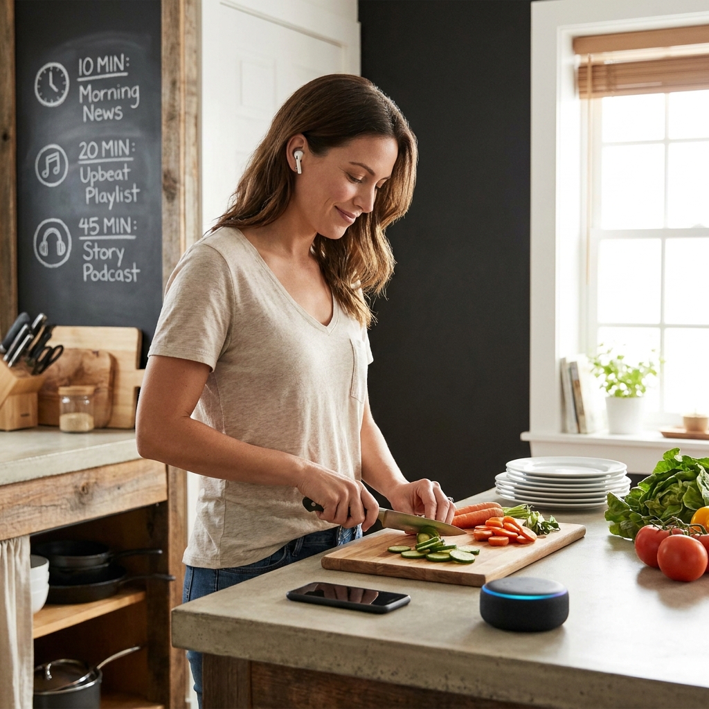How to curate a ‘kitchen listening’ lineup for summer (podcasts + playlists)