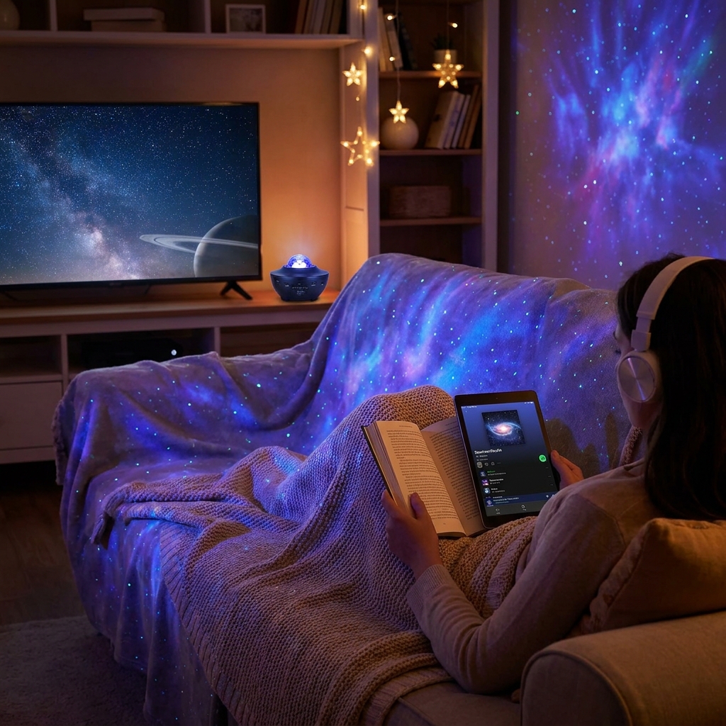 Space-inspired home ambiance: playlists, visuals, and gentle ‘atmosphere TV’