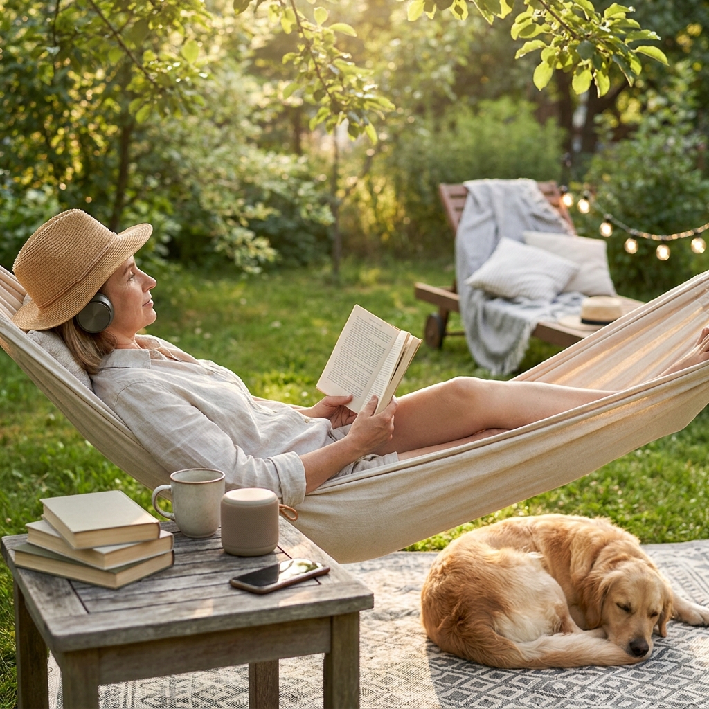 How to plan a simple ‘summer backyard book-and-listen hour’ (reading + audiobooks + ambiance)