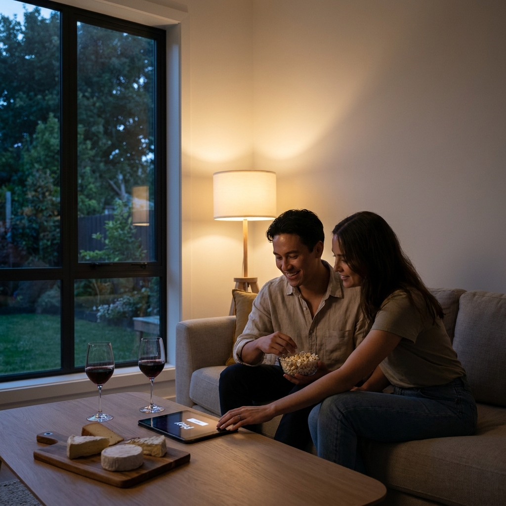 An early-August Friday ‘date night at home’ plan (cozy, non-sensitive, not expensive)