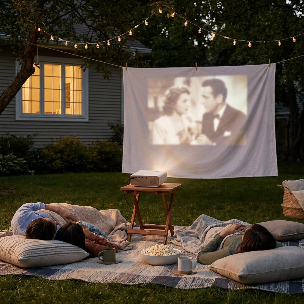 An early-August Saturday ‘outdoor movie night at home’ plan (simple, safe, no special gear required)